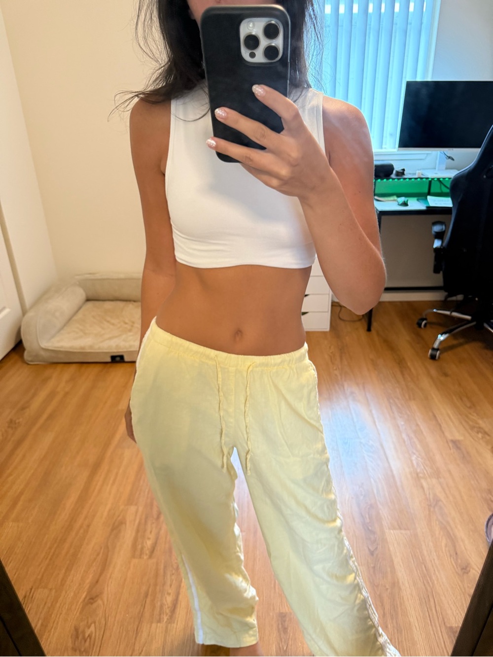 White Crop Tank Top Free People XS